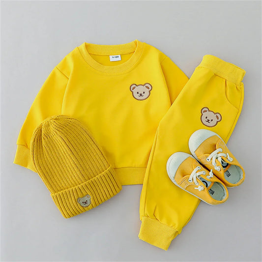 Cotton tracksuit set 2 pcs sweatshirt and trousers for Little Bear children-0