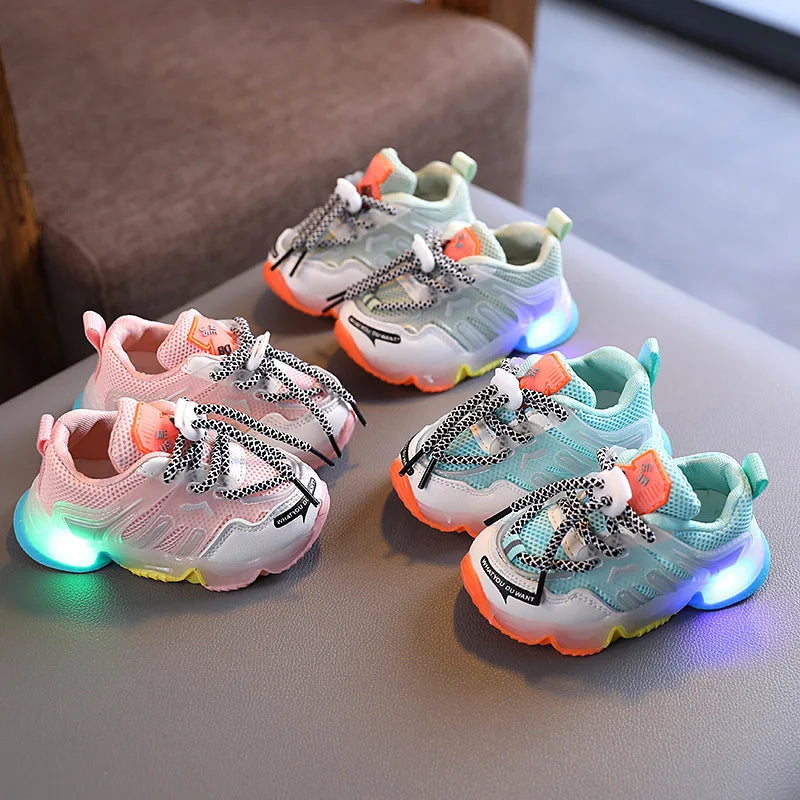 Breathable Fluo Sneakers with LED for Children Multivariant-4
