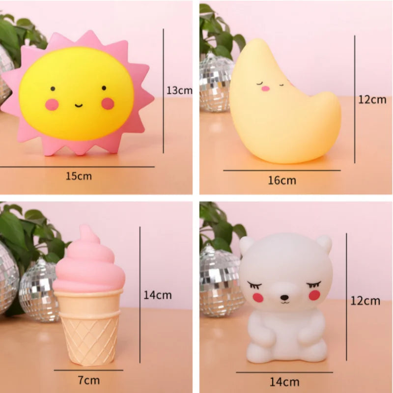 Multivariant Cloud Ice Cream Moon Decorative Lights for Children-1
