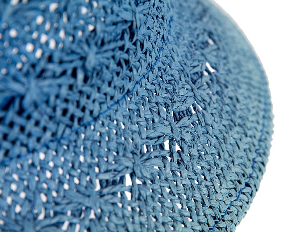 Crocheted cobalt blue cloche hat-2
