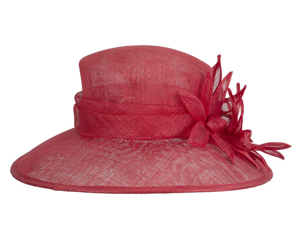 Large red spring racing hat by Max Alexander