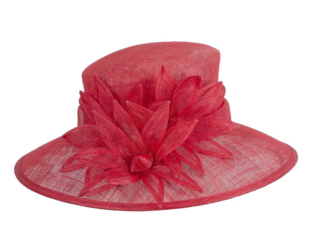 Large red spring racing hat by Max Alexander