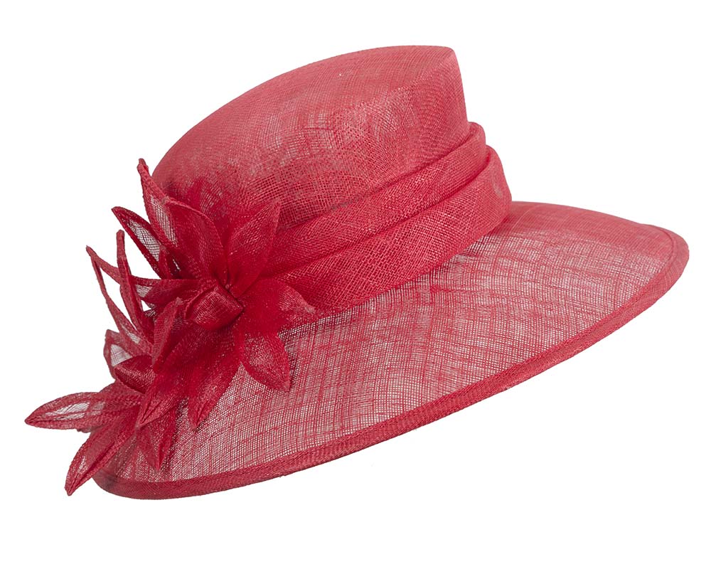 Large red spring racing hat by Max Alexander