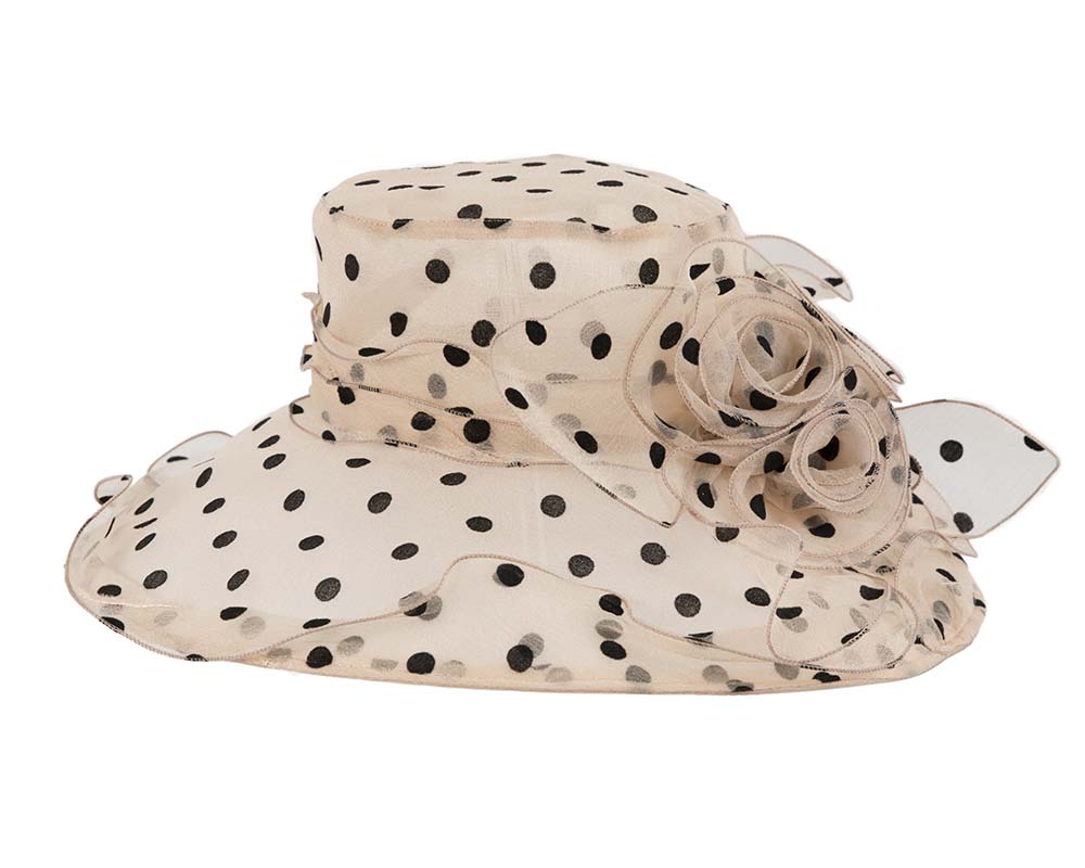 Large Nude Organza Racing Hat