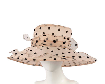 Large Nude Organza Racing Hat