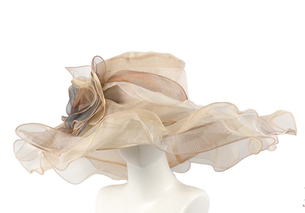 Large Nude Organza Racing Hat