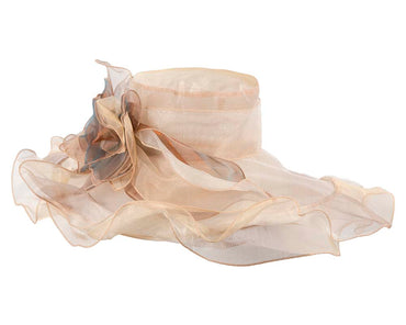 Large Nude Organza Racing Hat