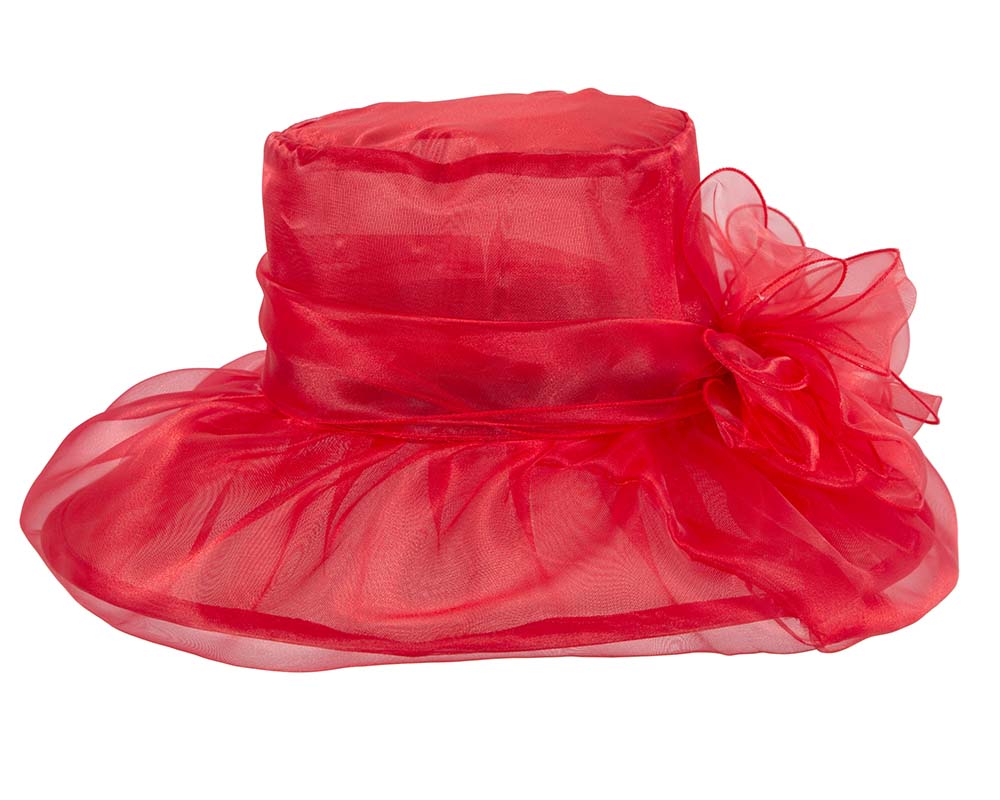 Large Red Organza Racing Hat