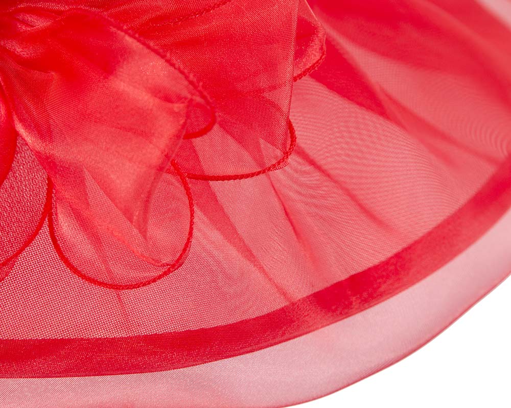 Large Red Organza Racing Hat