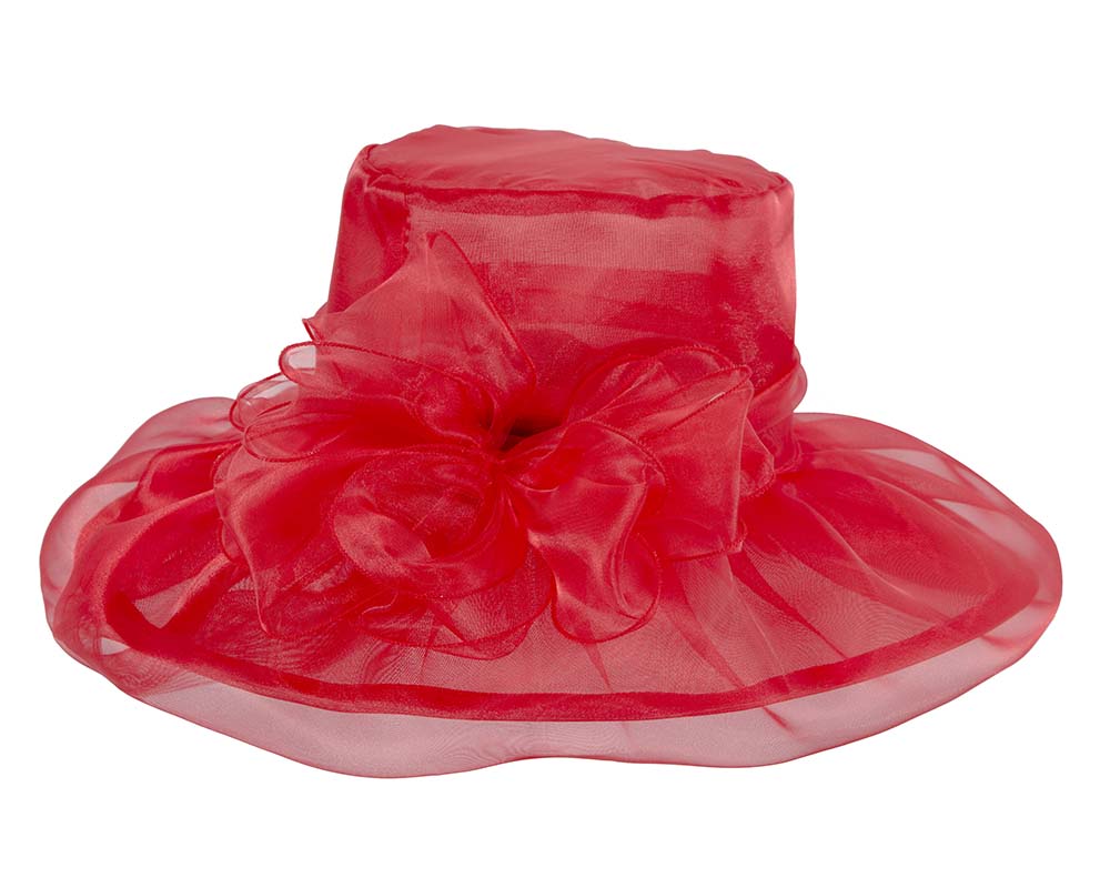 Large Red Organza Racing Hat