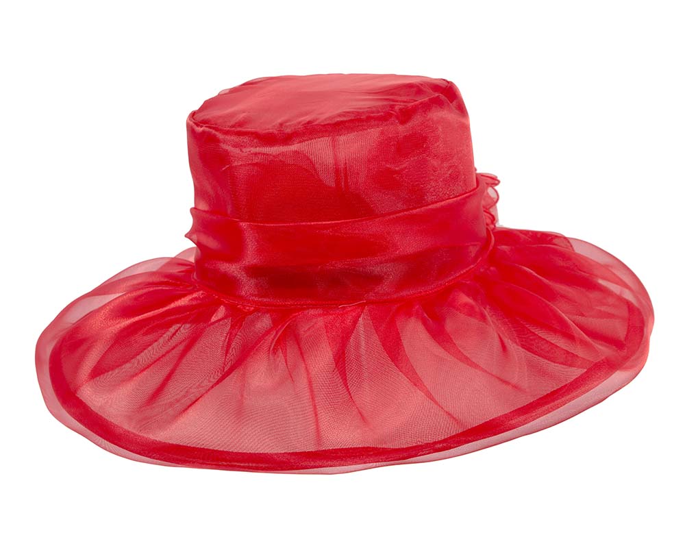 Large Red Organza Racing Hat