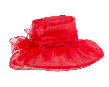 Large Red Organza Racing Hat