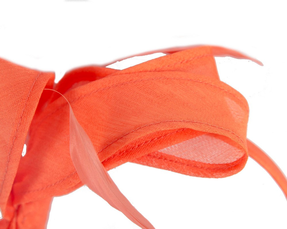 Orange organza fascinator by Max Alexander
