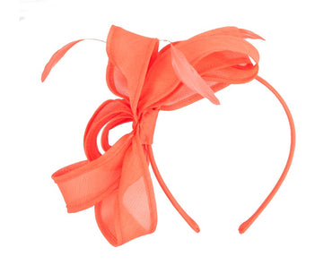 Orange organza fascinator by Max Alexander