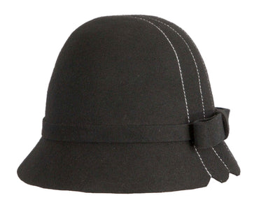 Black felt cloche hat by Max Alexander