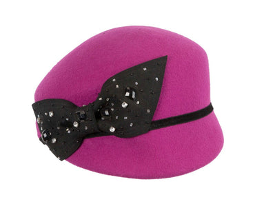 Fuchsia felt ladies hat by Max Alexander-1