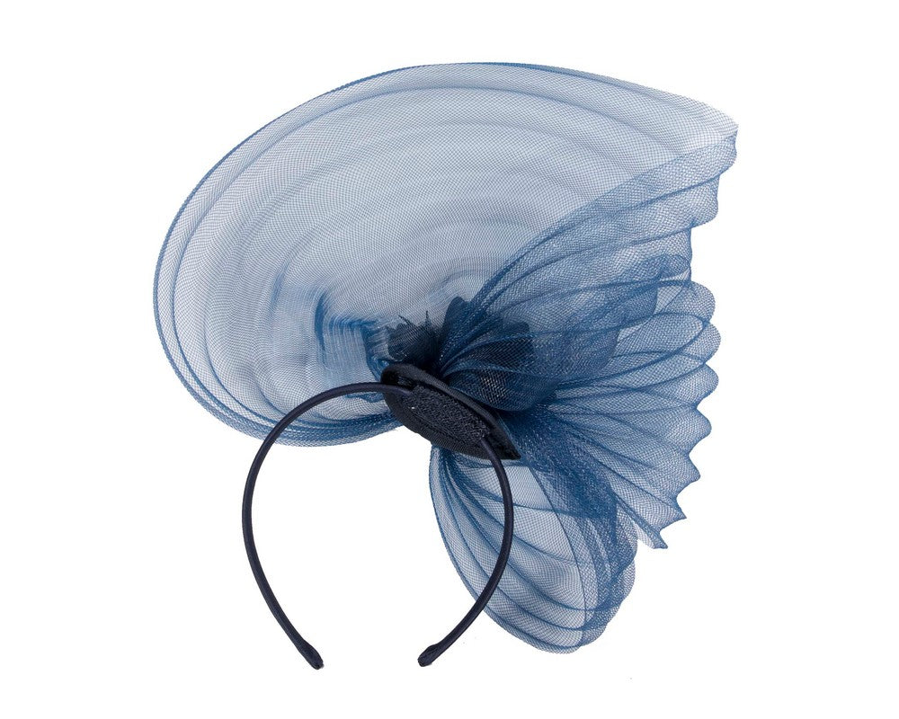 Navy crinoline and flower fascinator-3