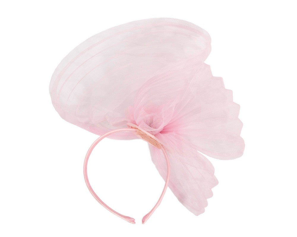 Pink crinoline and flower fascinator