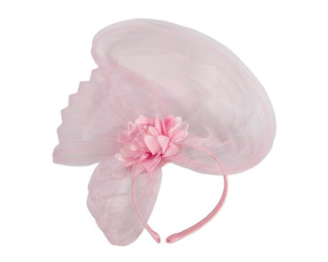 Pink crinoline and flower fascinator
