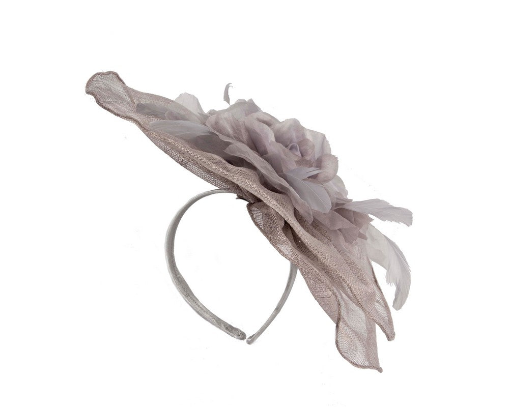 Large silver racing fascinator
