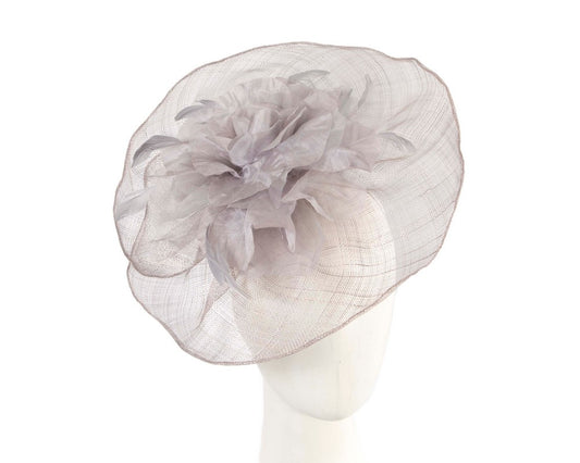 Large silver racing fascinator
