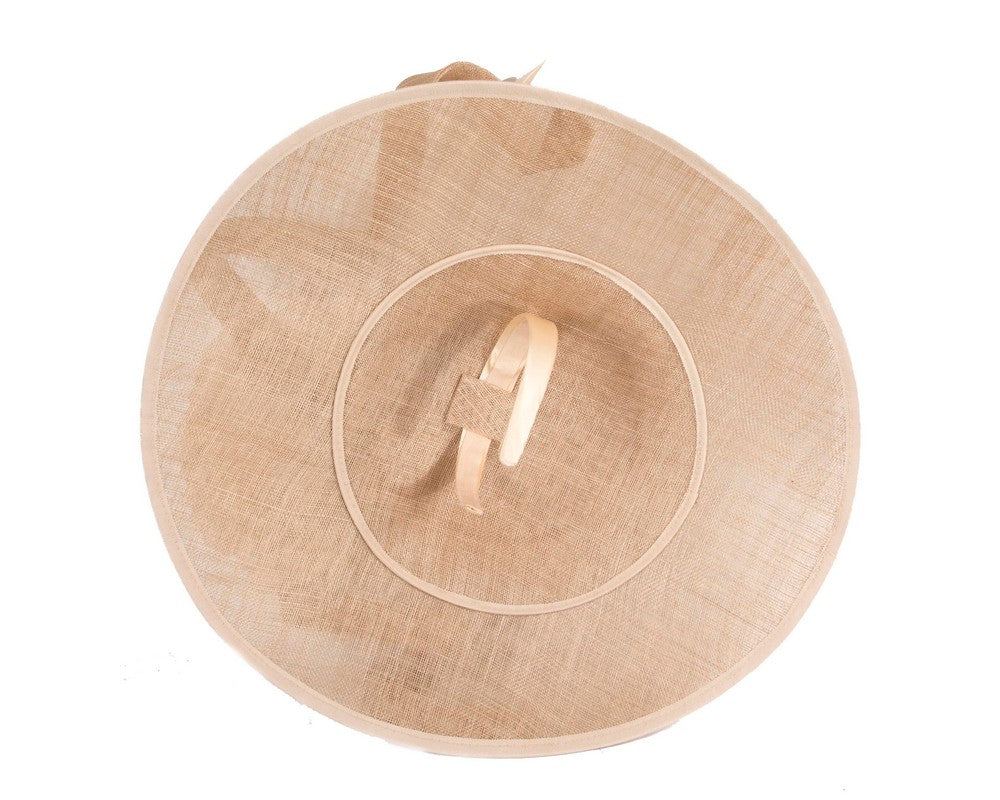 Large nude sinamay fascinator by Max Alexander