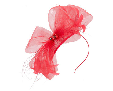 Red bow racing fascinator