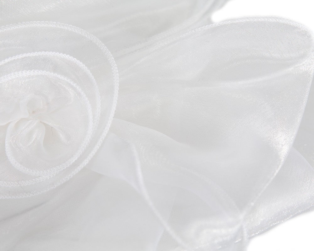 White Organza Racing Hat