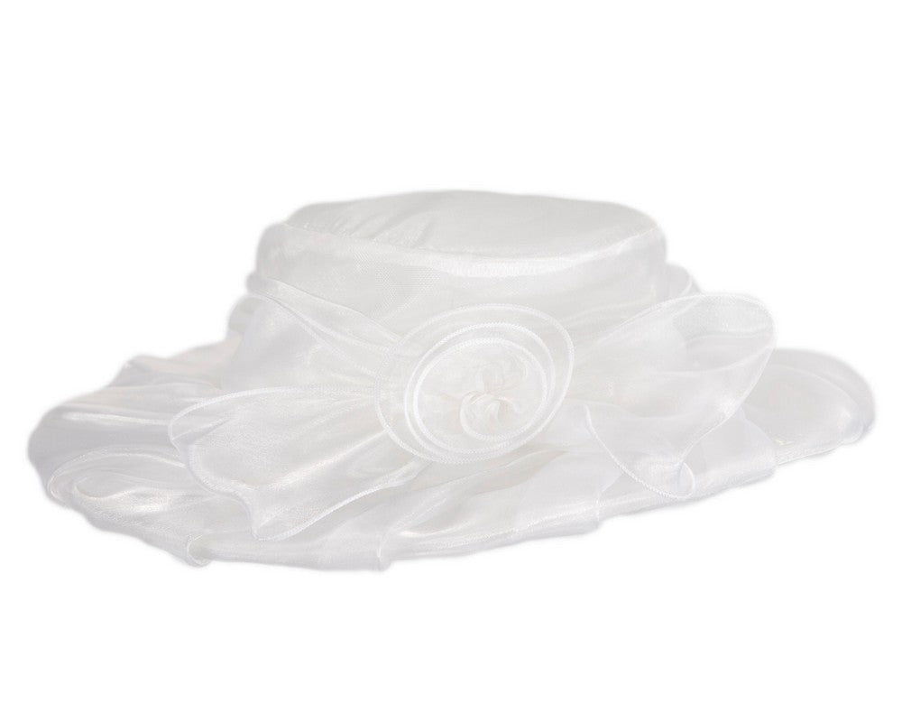 White Organza Racing Hat