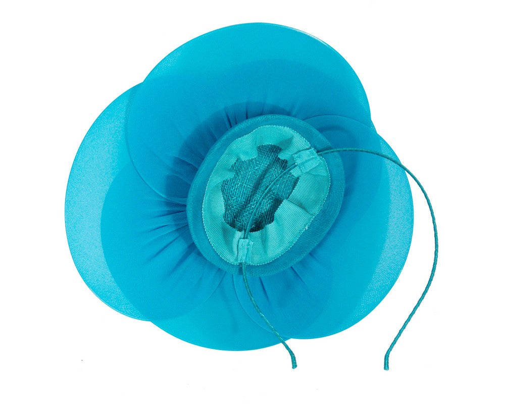 Large blue flower fascinator-3