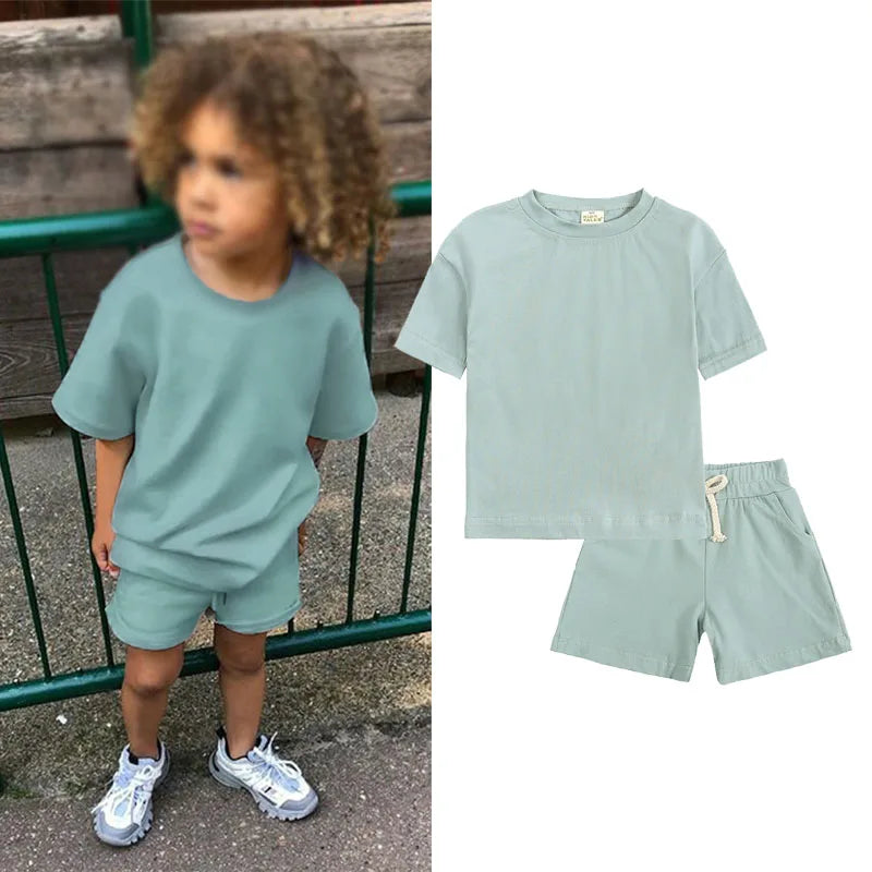 2-piece T-shirt and shorts tracksuit set for children Multivariant-8