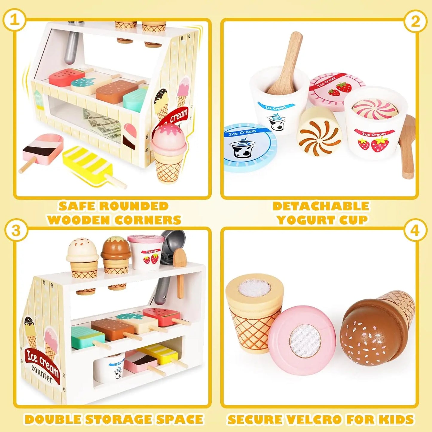 Montessori Wooden Ice Cream shop Playset for children multivariant-2