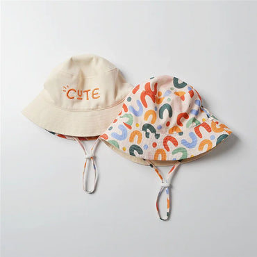 Embroidered Double Sided Baby Bucket Hat for Children-1