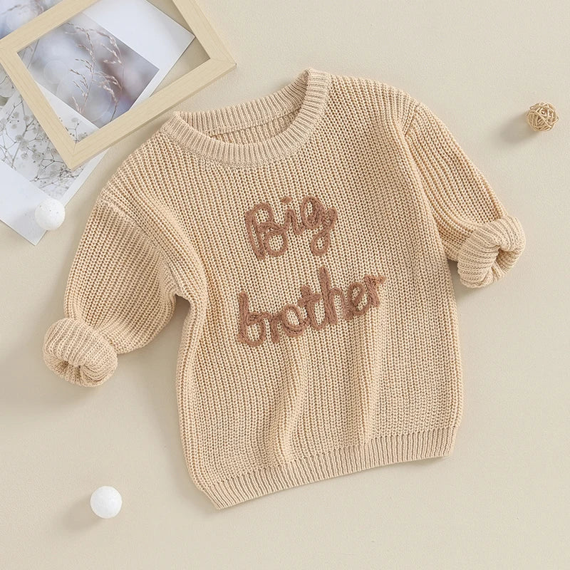 Cotton Knitted Sweater with "Big Brother" embroidery Multivariant-2