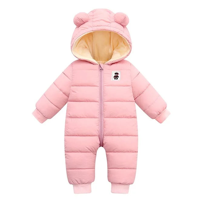 Winter onesie with thick hood for newborns-7
