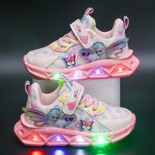 Breathable Sneakers Shoes with Cartoon LED for Children-0