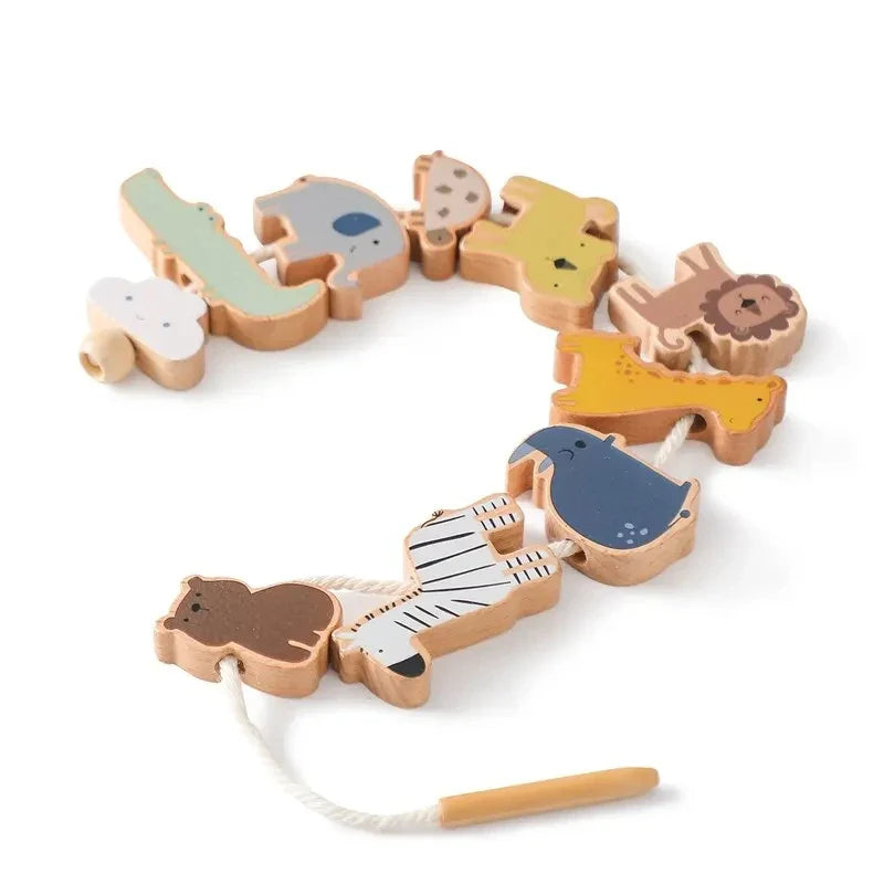 Montessori Wooden Toy Stacking&Threading for children multivariant-5