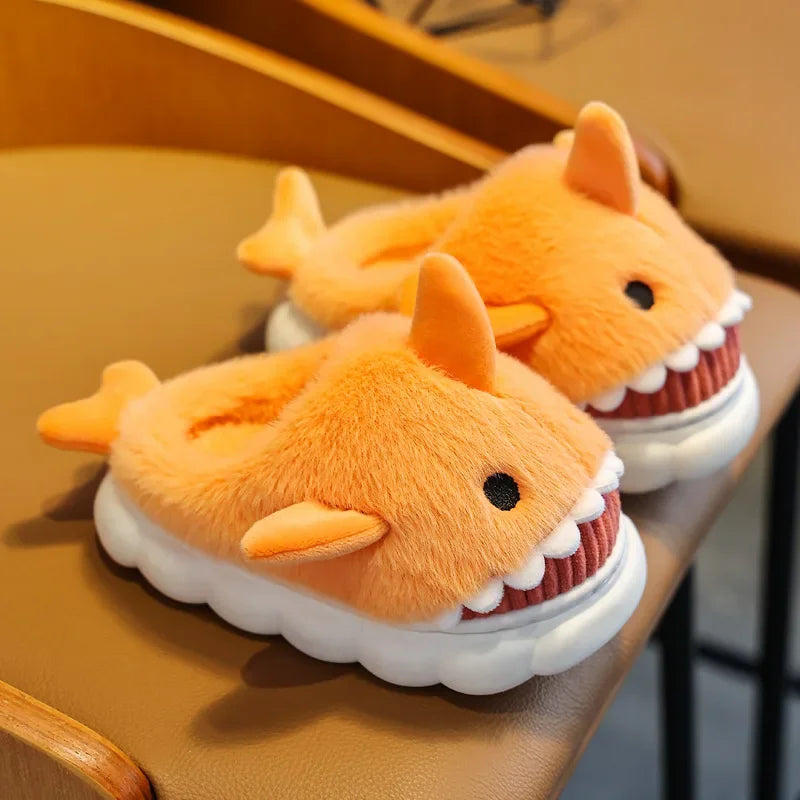 Soft Padded Multicolored Shark Slippers for Children-2