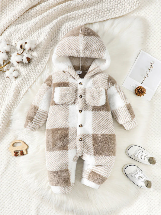 Hooded Romper with Buttons-0
