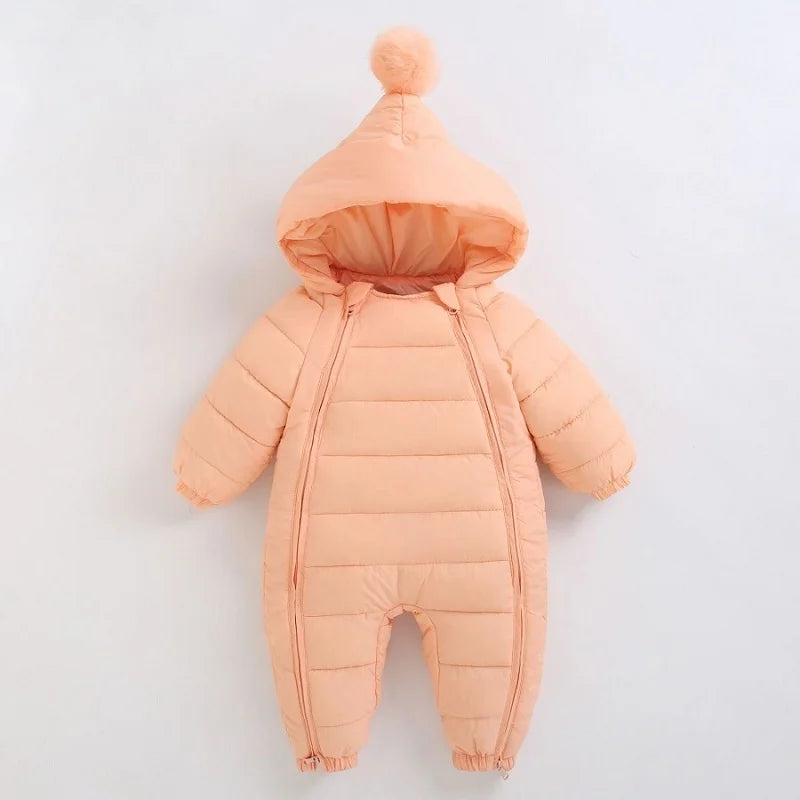 Winter onesie with thick hood for newborns-2