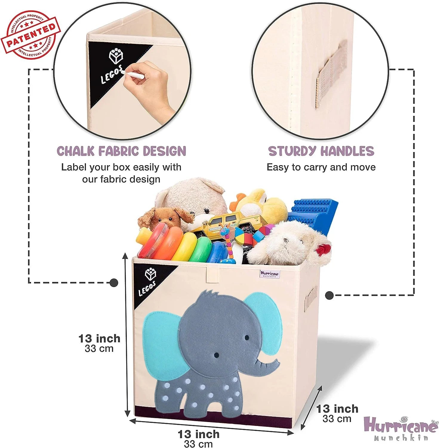 Squared Foldable Storage Box with Animals Multivariant-26