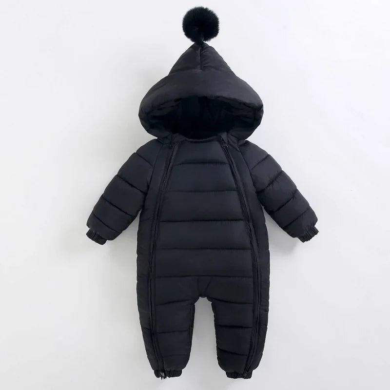 Winter onesie with thick hood for newborns-1