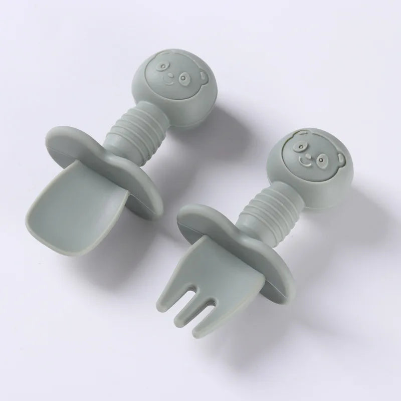 2pcs Food Grade Silicone Cutlery for Children Multivariant-7