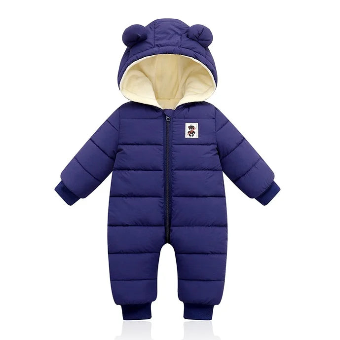 Winter onesie with thick hood for newborns-6