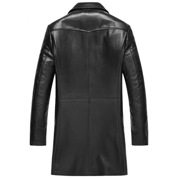 Spectra Men's Double Breasted Sheepskin Leather Blazer Coat-1