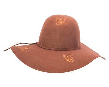 Exclusive wide brim rabbit fur hat Made in Europe T105-1