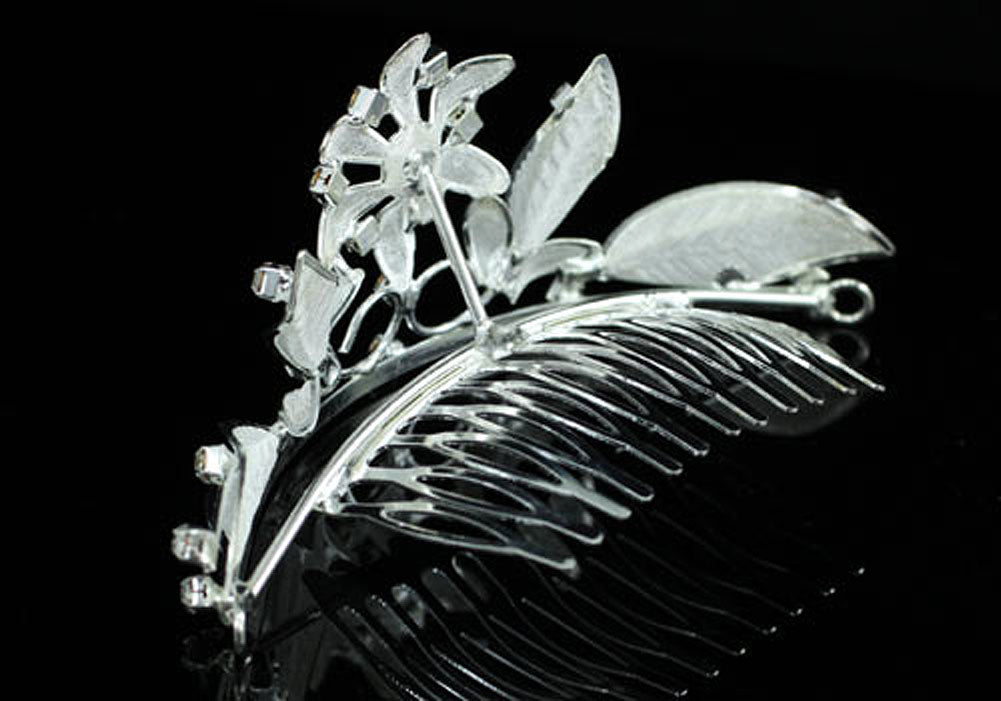 Bridal Flower Girl Crystal Silver Tiara Comb XT1074-2