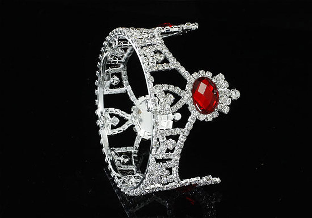 Flower Girl / Baby Royal Photo Prop Round Full Circle Rhinestone Red Mini Tiara Crown XT1268