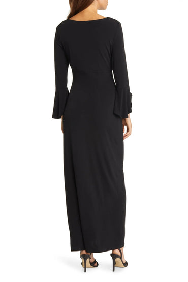Connected Apparel Bell Sleeve Gathered Waist Gown-1