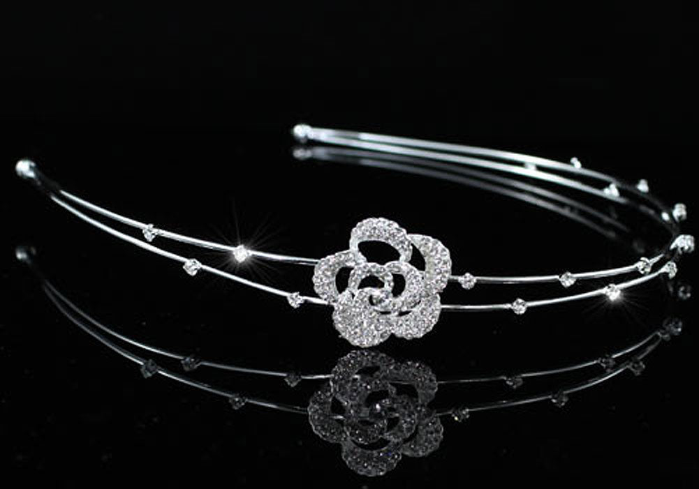 Bridal Bride / Flower Girl Rose Headband Tiara XT1447-0